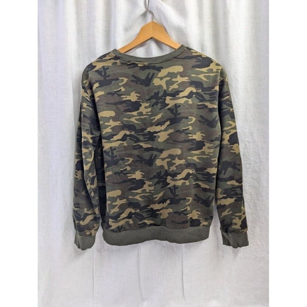 no brand women's large camo alien crew neck sweatshirt, weird, warm layer C12 - Picture 5 of 8